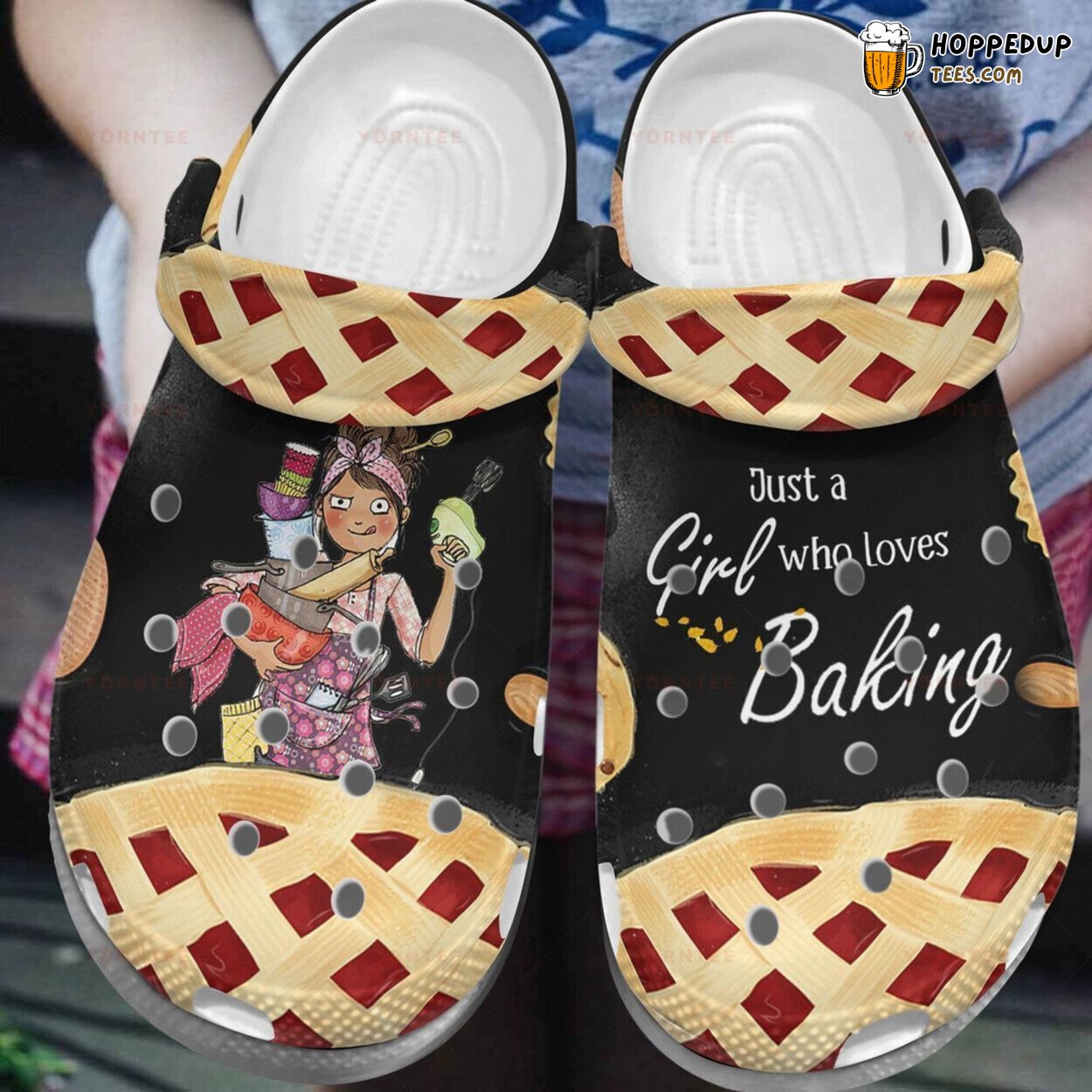 Just A Girl Baking Lover Gift Themed Comfortable Rubber Clog Shoes