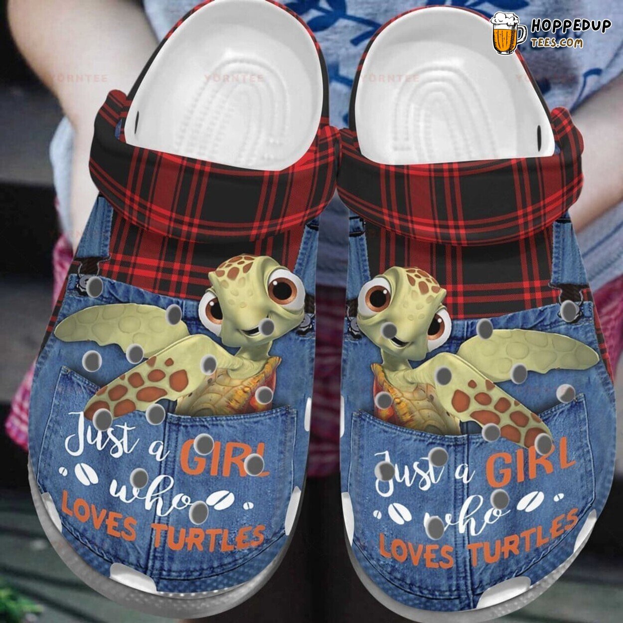 Just Love Turtles Jean Lover Gift Themed Comfortable Unique Rubber Clogs