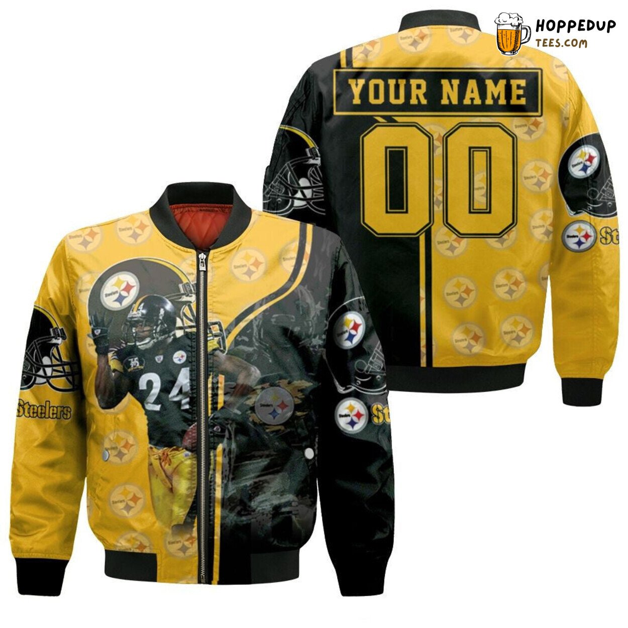 Justin Gilbert Player Pittsburgh Steelers Personalized Super Bowl 3D Bomber Jacket