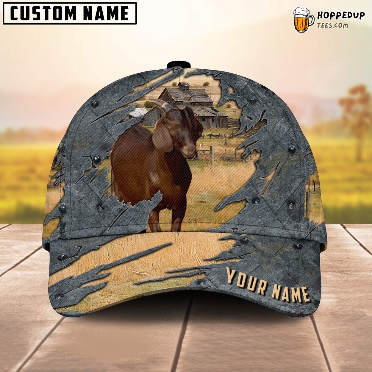 Kalahari Goat 3D Cap Custom Printed Baseball Lovers Leather Pattern Animal