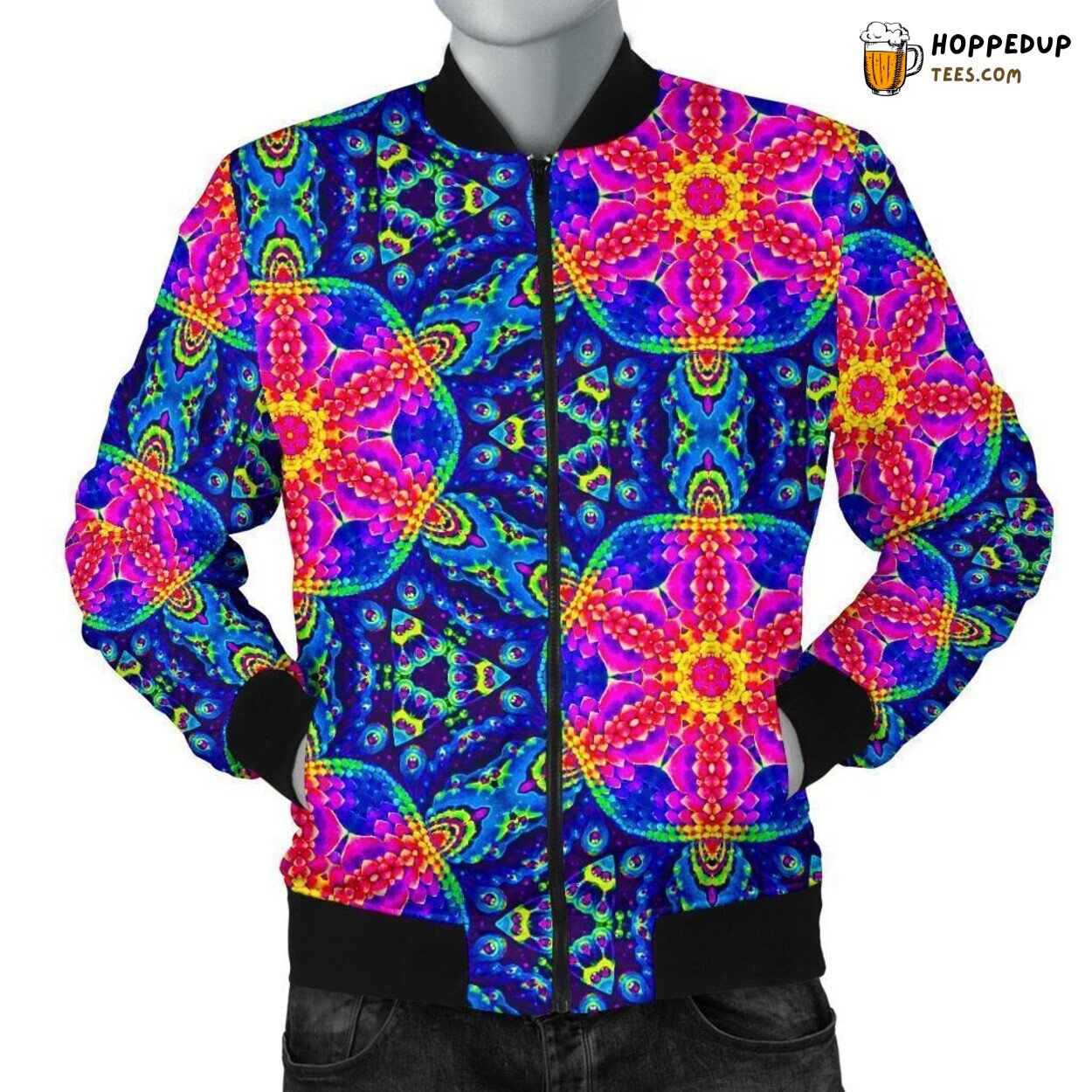 Kaleidoscope Colorful Vision Men’s Bomber Jacket Unique Pattern Tribute