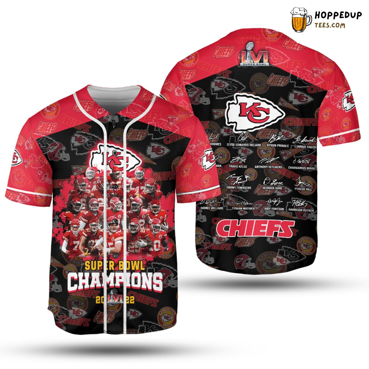 Kansas City Chiefs 2022 Super Bowl Champions Baseball Jersey