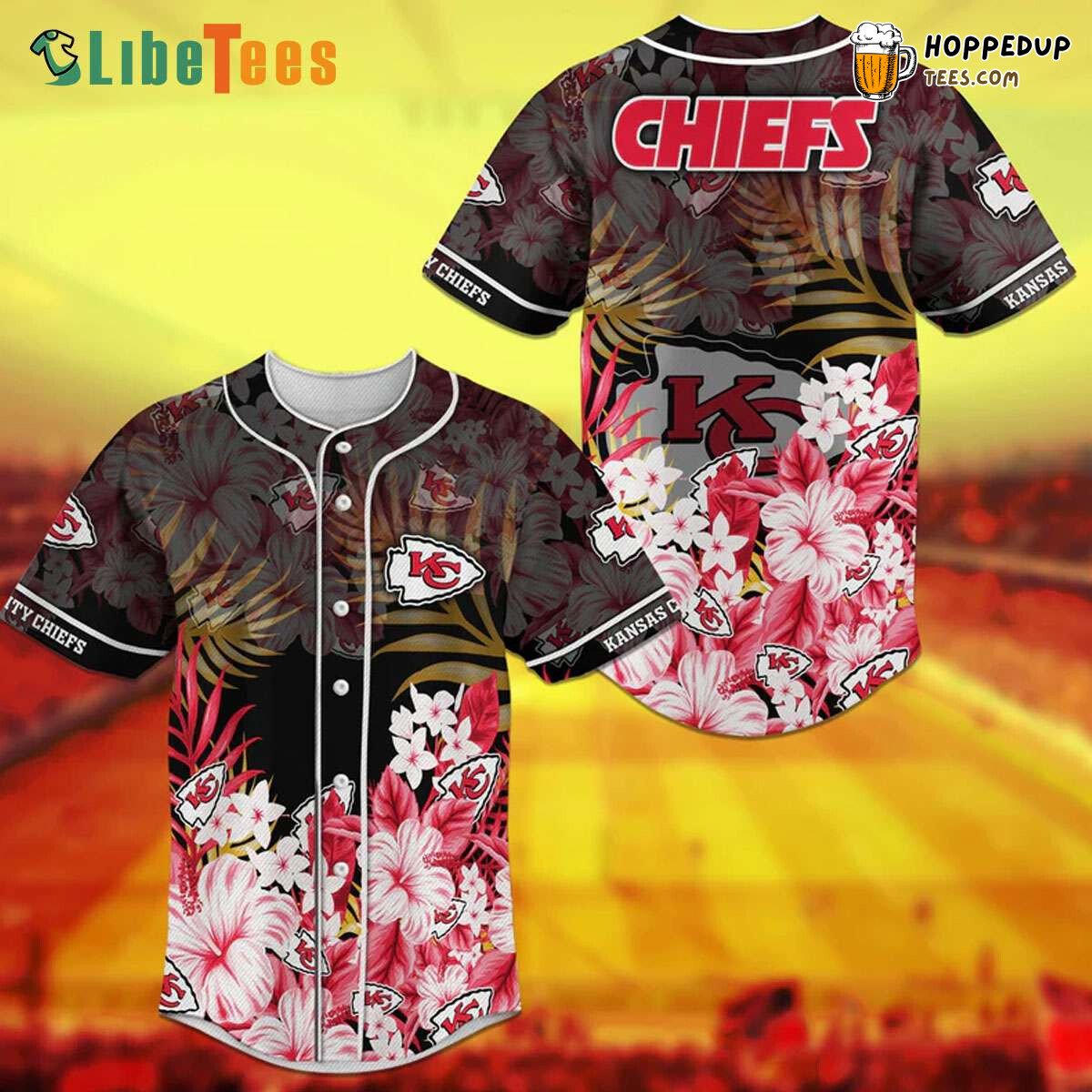 Kansas City Chiefs Baseball Jersey Hibiscus Flower Perfect Gifts For Your Loved Ones Jersey Shirt