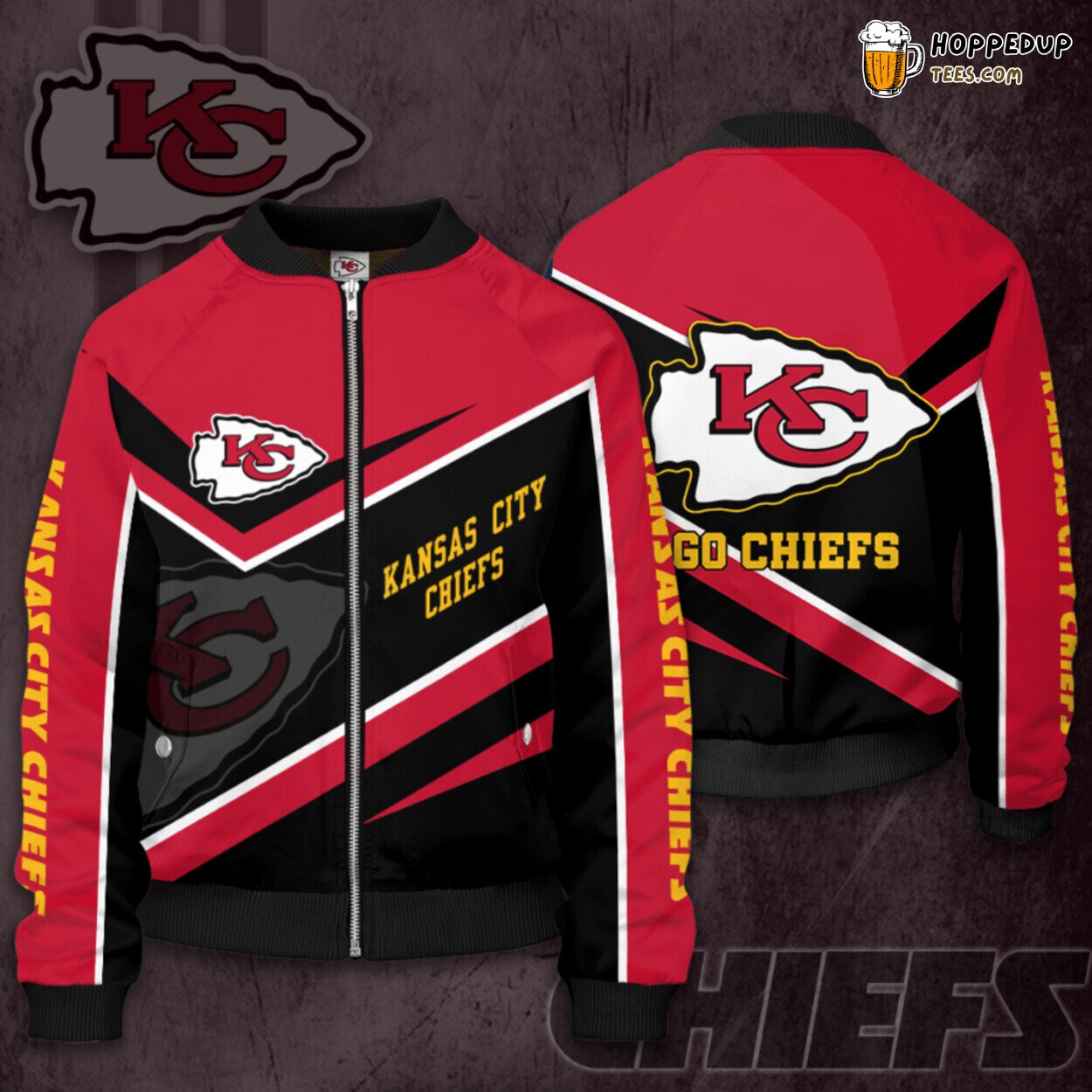 Kansas City Chiefs Classic Bomber Jacket Spotlighting KCC