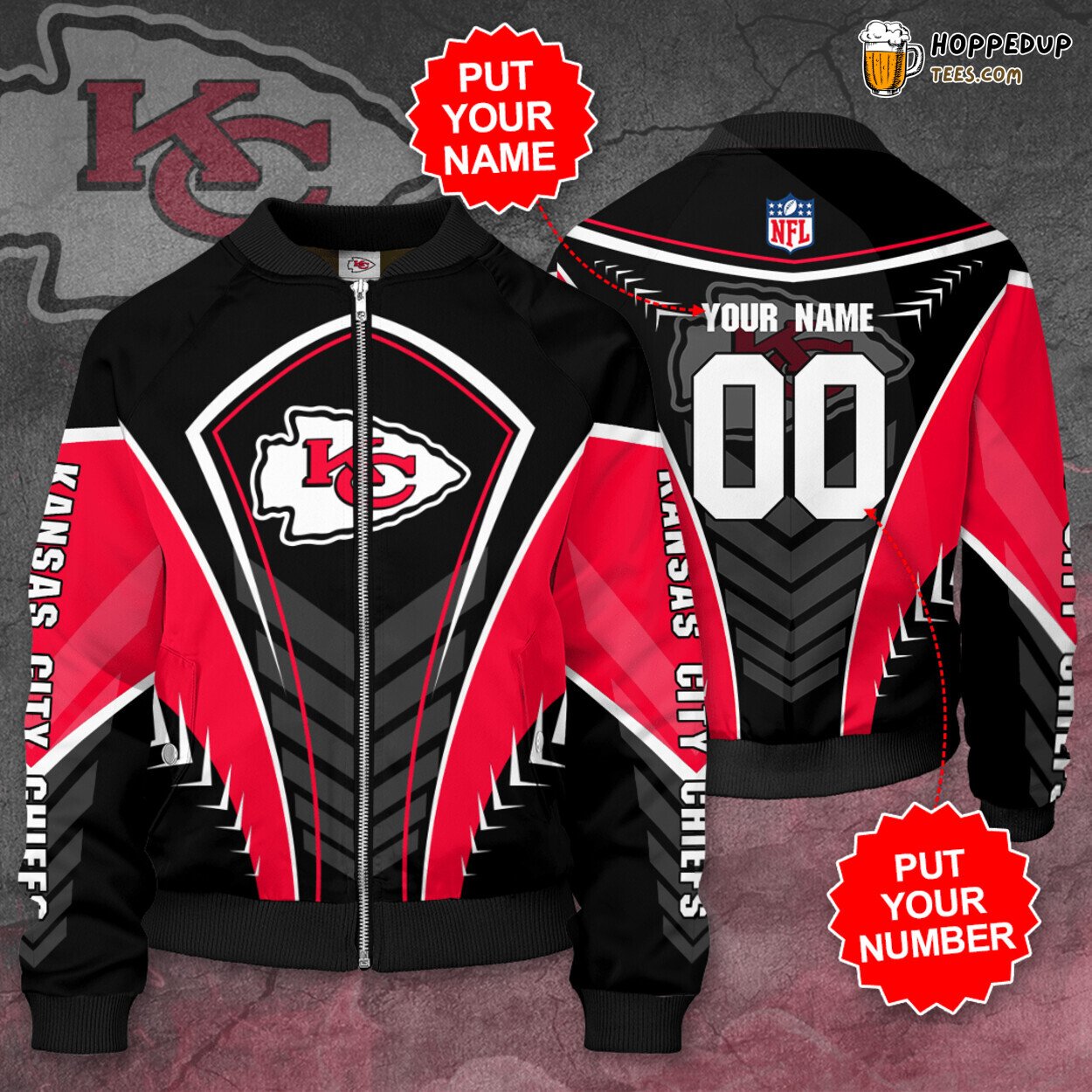 Kansas City Chiefs KCC Customized Bomber Jacket Exclusive Design
