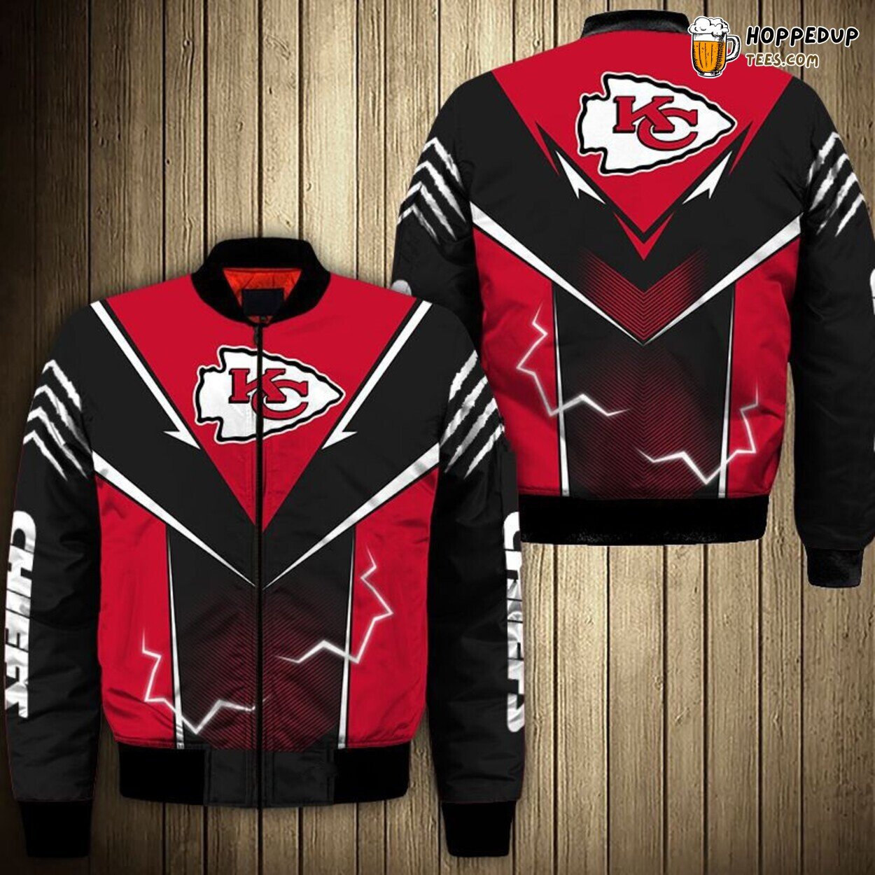 Kansas City Chiefs Men’s Bomber Jacket Lightning Graphic Gift Choice