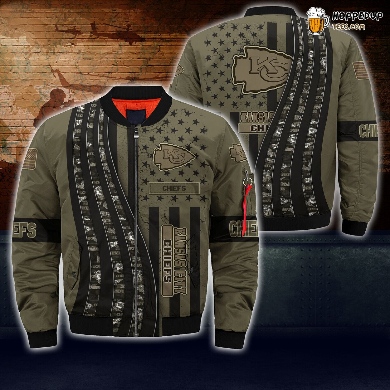 Kansas City Chiefs NFL Bomber Jacket Camo Seasonal Highlight
