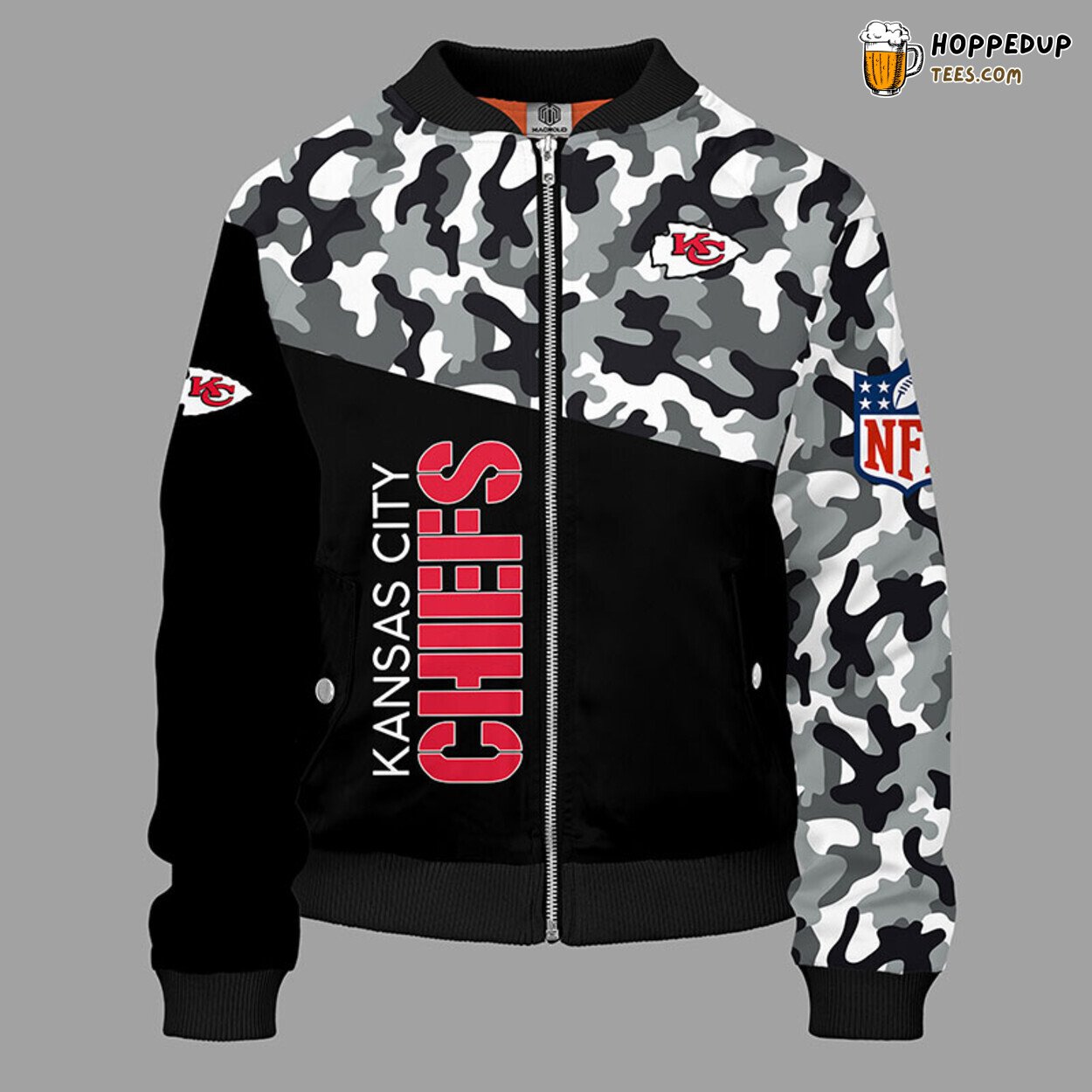 Kansas City Chiefs NFL Distinct Camouflage Red Bomber Jacket