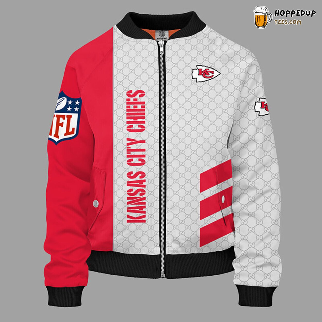 Kansas City Chiefs NFL Distinct Unisex Red Bomber Jacket Look