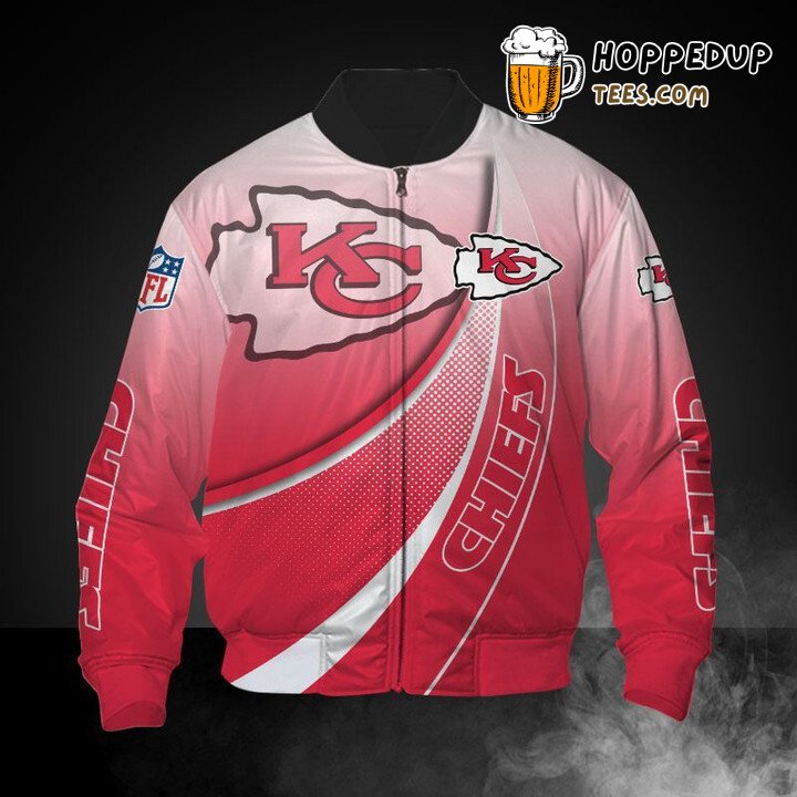 Kansas City Chiefs NFL Light Red Colorway Bomber Jacket Look