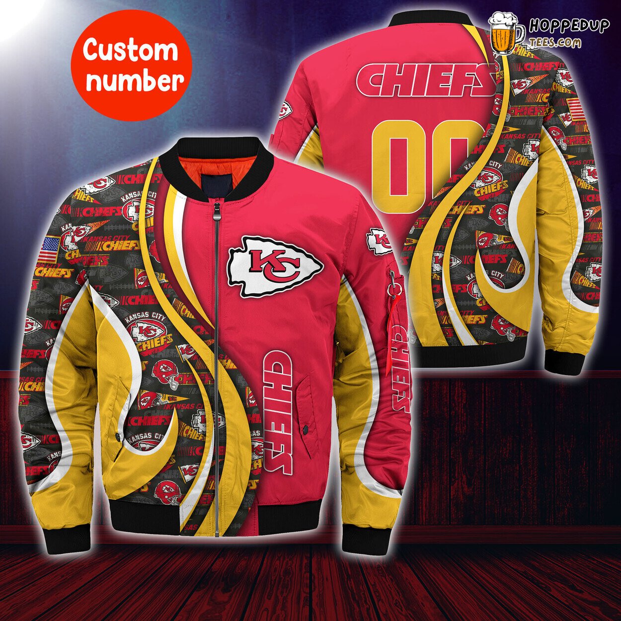 Kansas City Chiefs NFL Personalized Number Bomber Jacket Trend