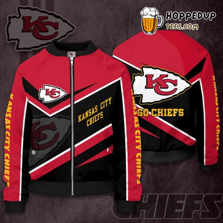 Kansas City Chiefs NFL Red Black Statement Bomber Jacket Fit
