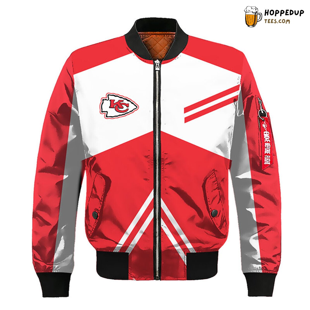 Kansas City Chiefs NFL Unisex Silver Red Bomber Jacket Look