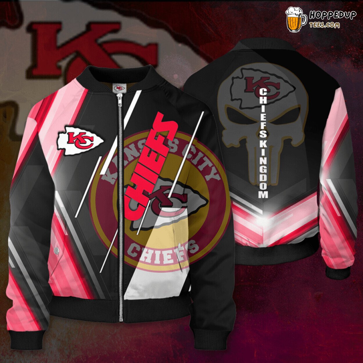 Kansas City Chiefs Prominent Logo Featured Bomber Jacket Design