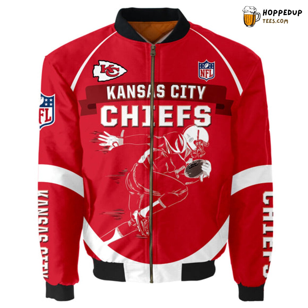 Kansas City Chiefs Running Football Bomber Jacket Graphic Player