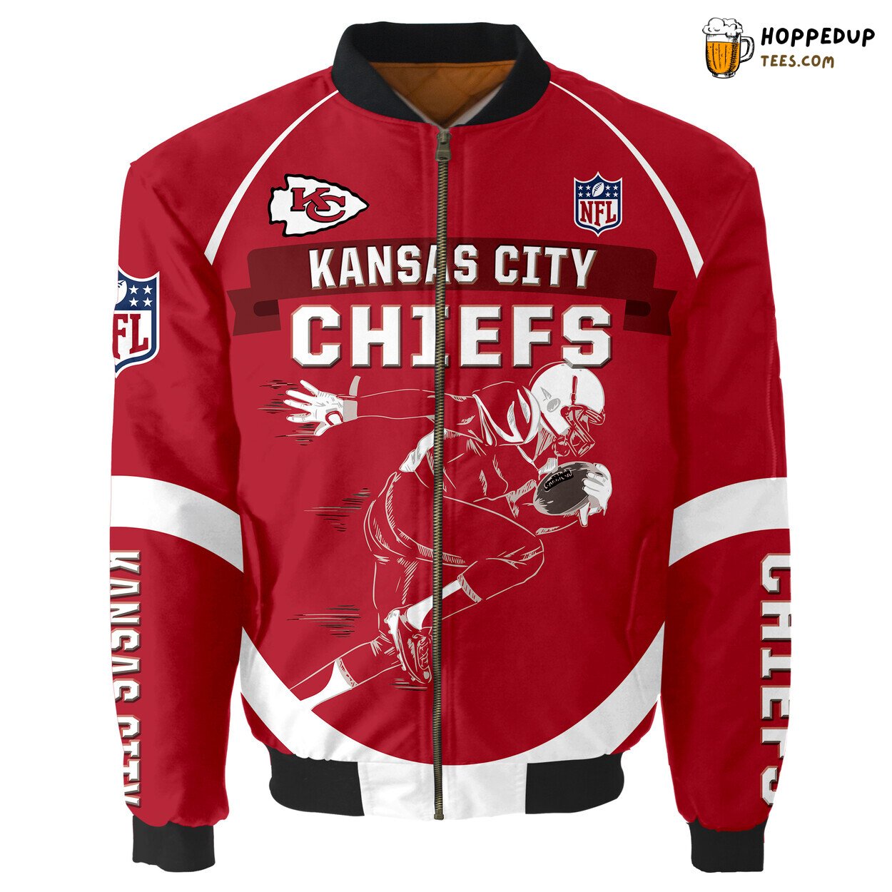 Kansas City Chiefs Running Men Design Bomber Jacket Prime Fans Selection