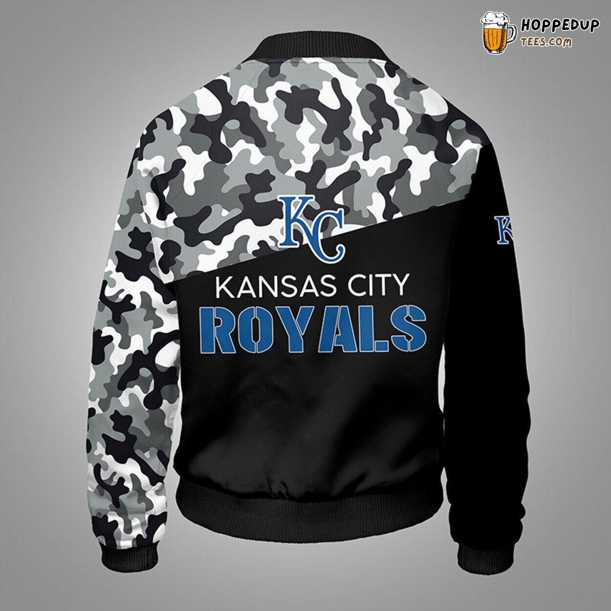 Kansas City Royals MLB Camouflage Blue Unique Bomber Jacket Design