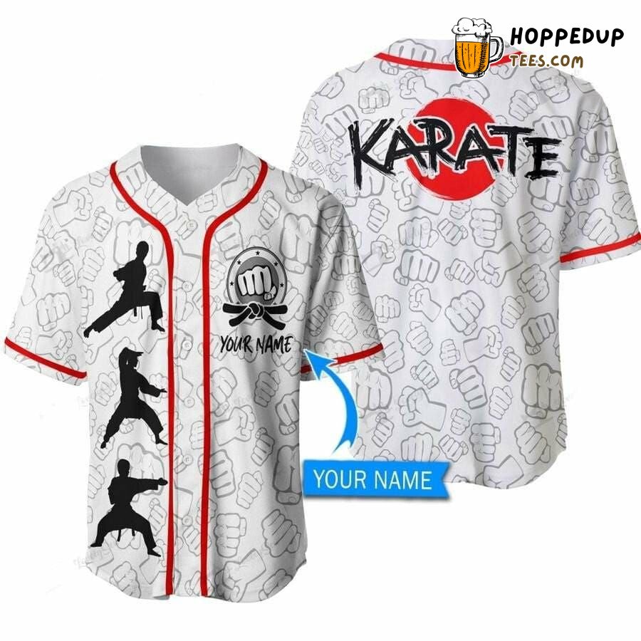 Karate Mans Inspired Baseball Jersey Personalized Unique Design Edition