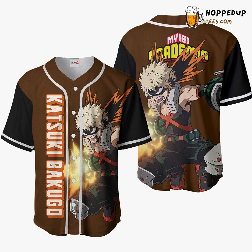 Katsuki Bakugo Distinctive Unique Design Anime Baseball Jersey Collection Katsuki Bakugo Distinctive Unique Design Anime Baseball Jersey Collection