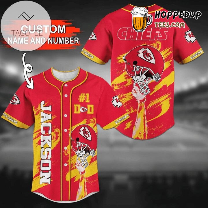 KC Chiefs Helmet Inspired Unisex Baseball Jersey Chief Custom Craft