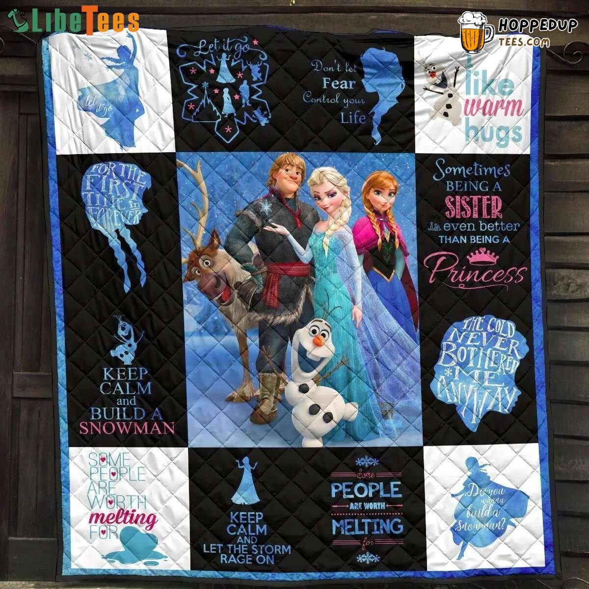 Keep Calm Build A Snowman Disney Frozen Quilt Blanket For Fans