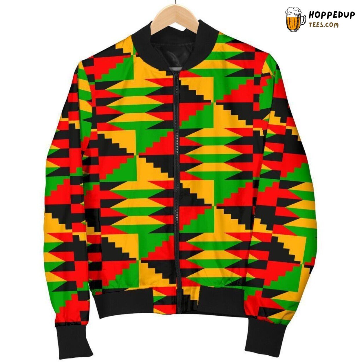 Kente African Tradition Tribute Men’s Bomber Jacket Unique Pattern Showcase