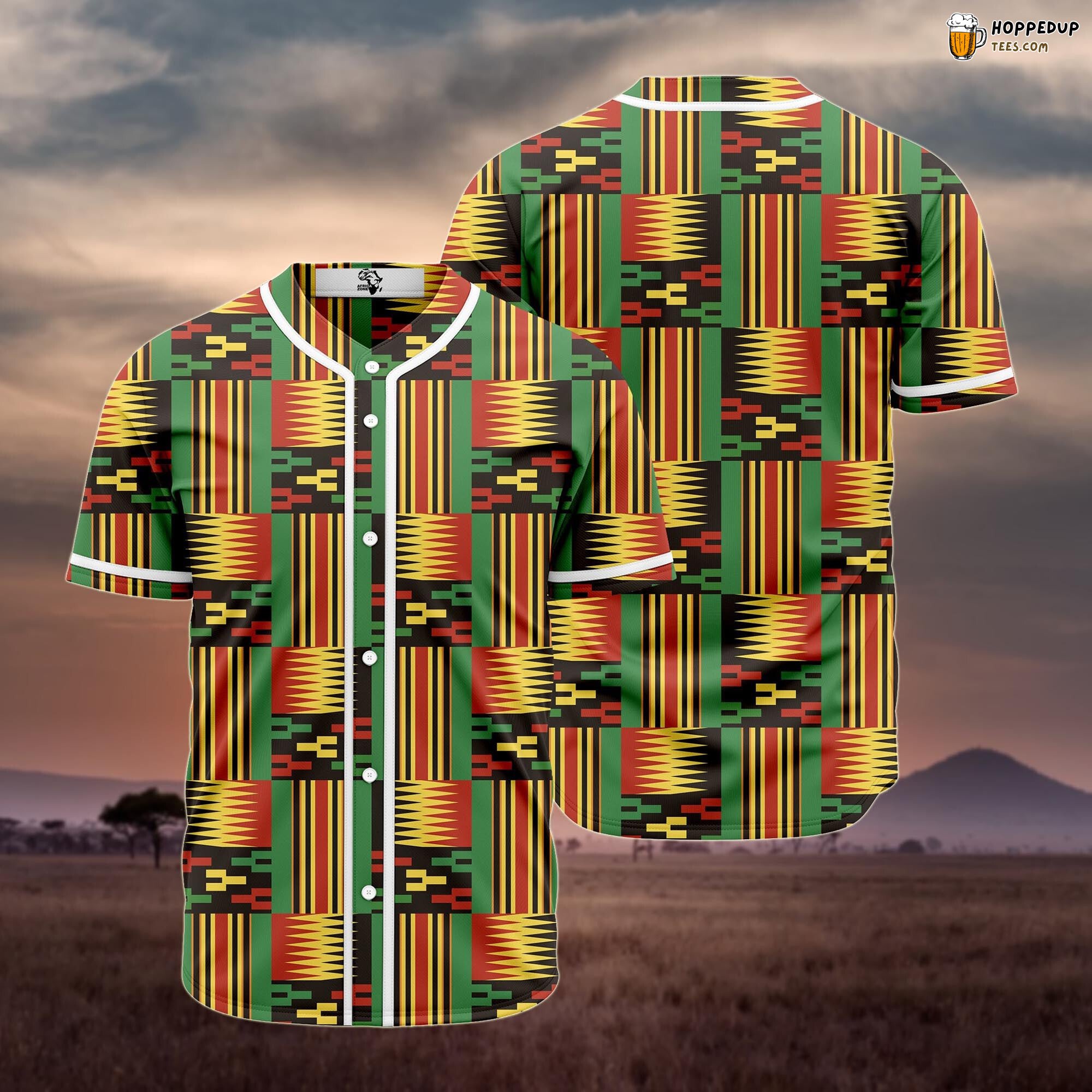 Kente Pattern Adwinasa Baseball Tee Jersey Shirts 3D