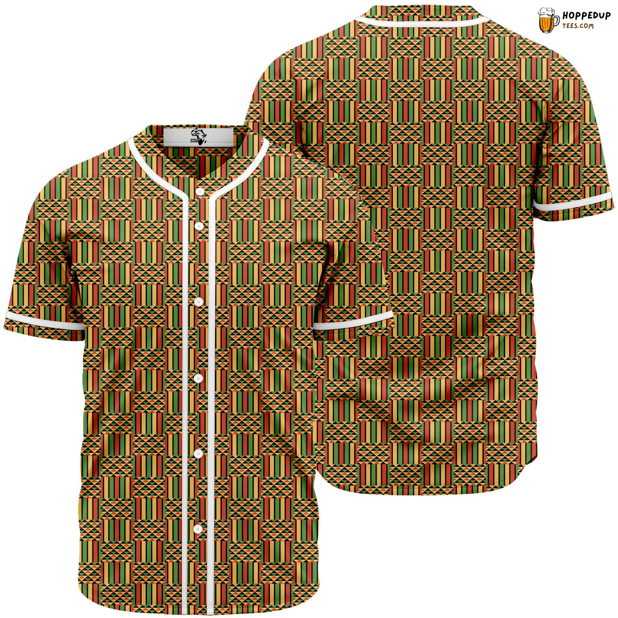 Kente Pattern Ambesonne Baseball Tee Jersey Shirts 3D