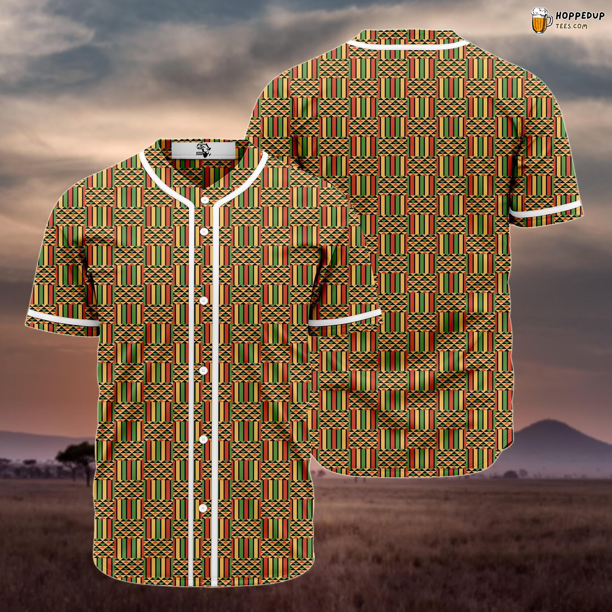 Kente Pattern Ambesonne Baseball Tee Jersey Shirts 3D
