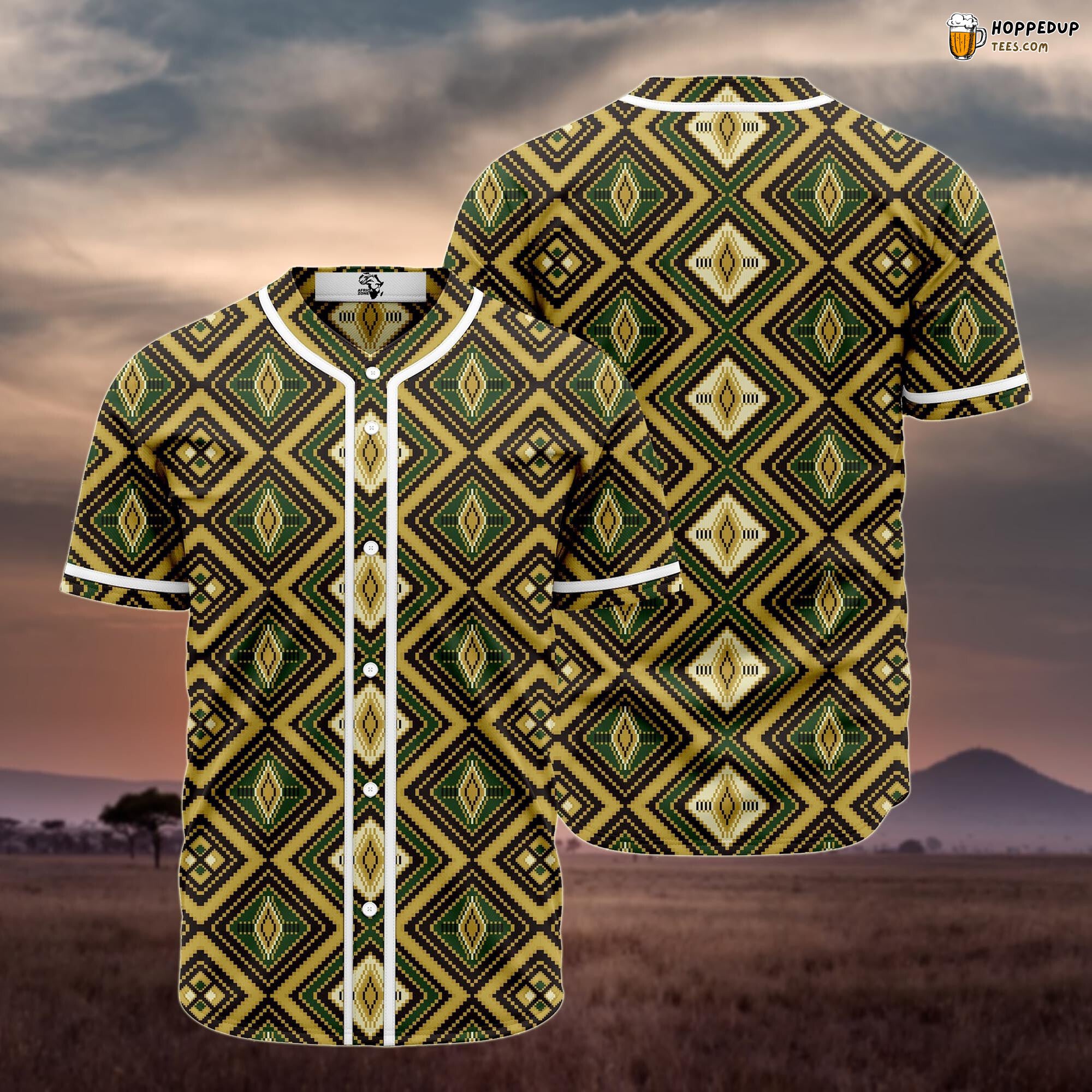 Kente Pattern Noble Akokobaatan Baseball Tee Jersey Shirts 3D