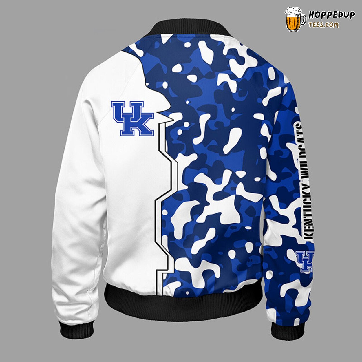 Kentucky Wildcats NCAA Unique Camouflage Blue Bomber Jacket