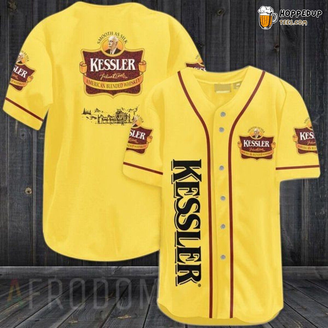 Kessler Whiskey Bold Yellow Logo Baseball Jersey Distillery Pride