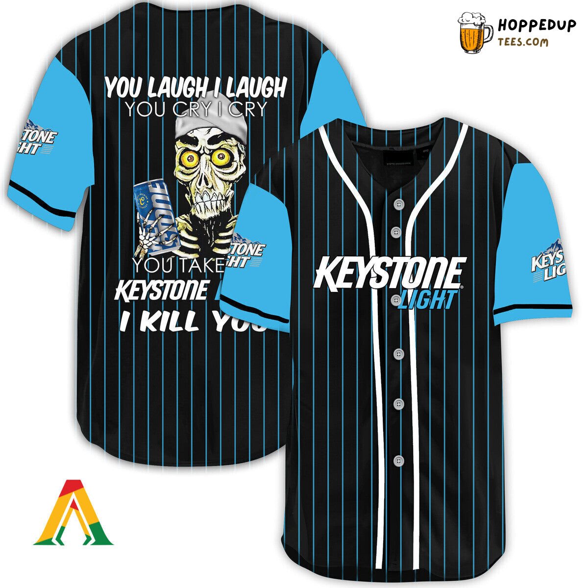 Keystone Light Defender Baseball Jersey Laugh Cry Unique Themed Design Look