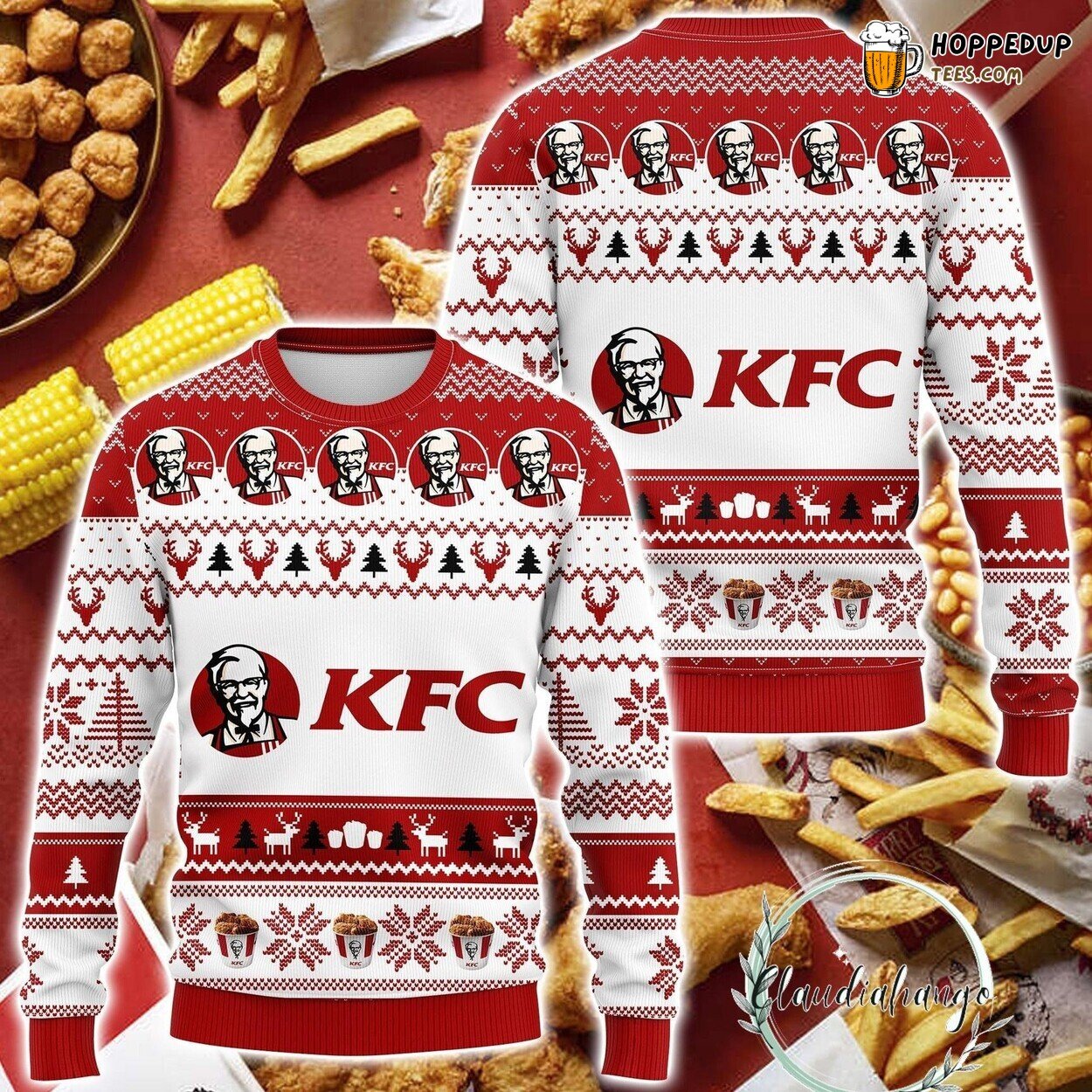 KFC Ugly Christmas Sweater Kentucky Fried Chicken Festive Design