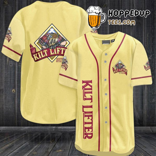 Kilt Lifter Beer Vintage Inspired Baseball Jersey Distinctive Unique Design