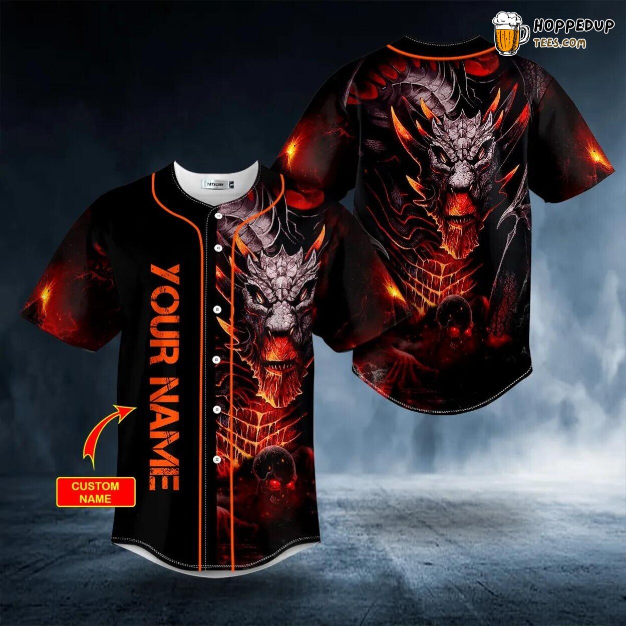 King Of Dragon Skull Baseball Jersey Unique Design Wear Viking 3D Tees Graphic King Of Dragon Skull Baseball Jersey Unique Design Wear Viking 3D Tees Graphic