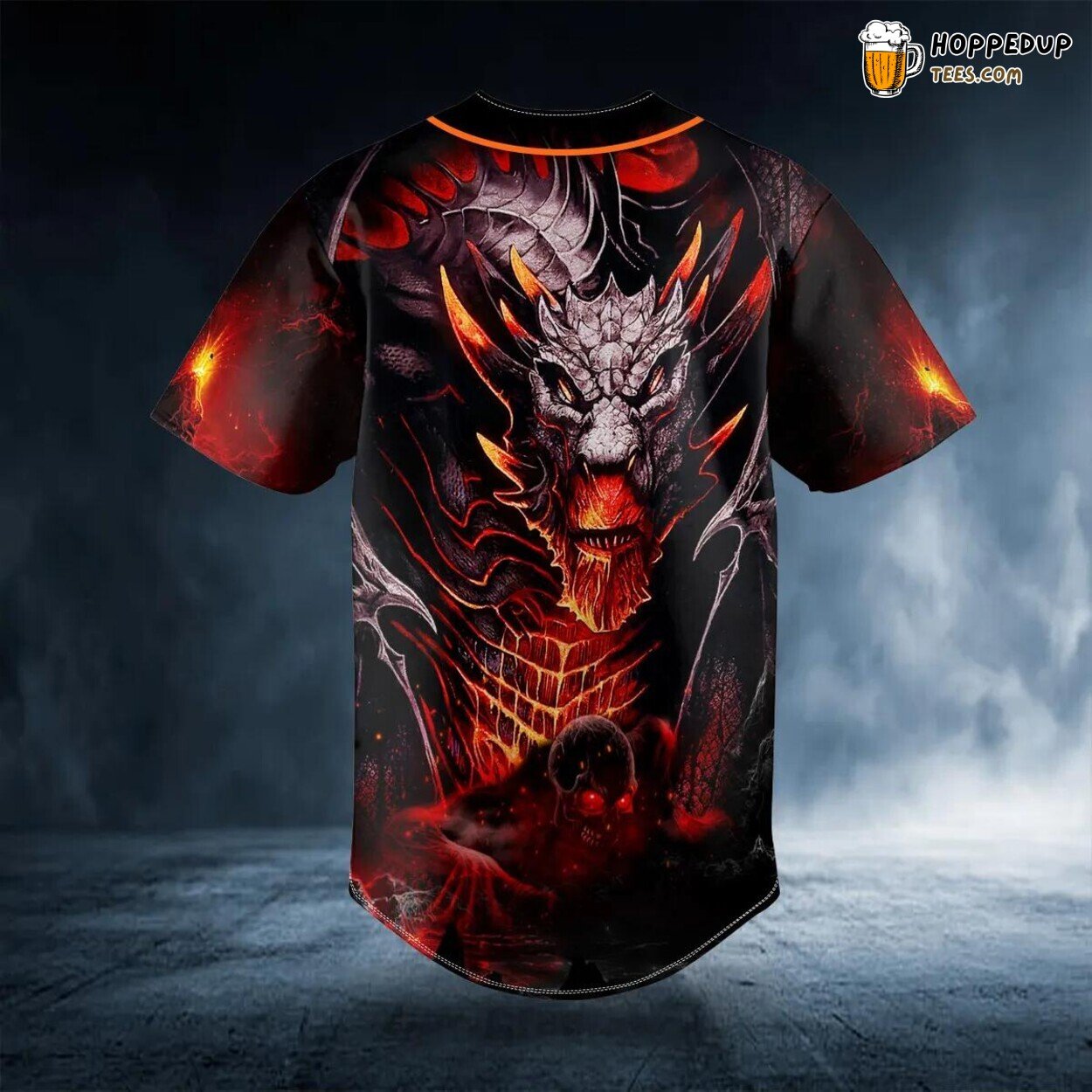 King Of Dragon Skull Baseball Jersey Unique Design Wear Viking 3D Tees Graphic