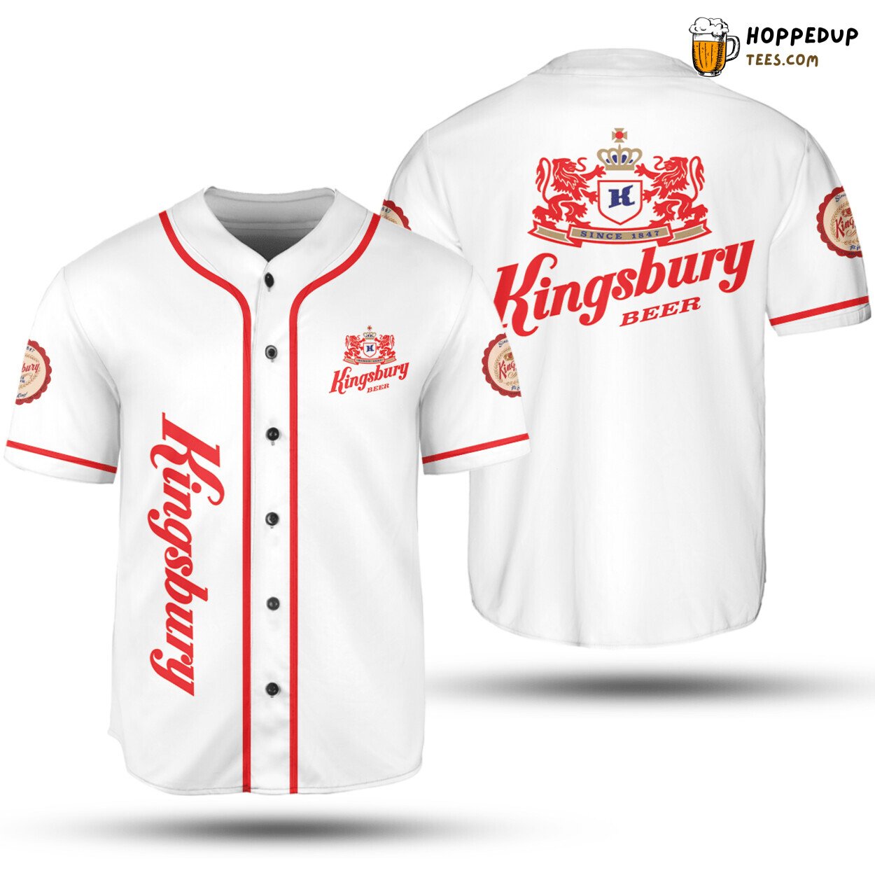 Kingsbury Beer Baseball Jersey White Unisex Jersey Shirt