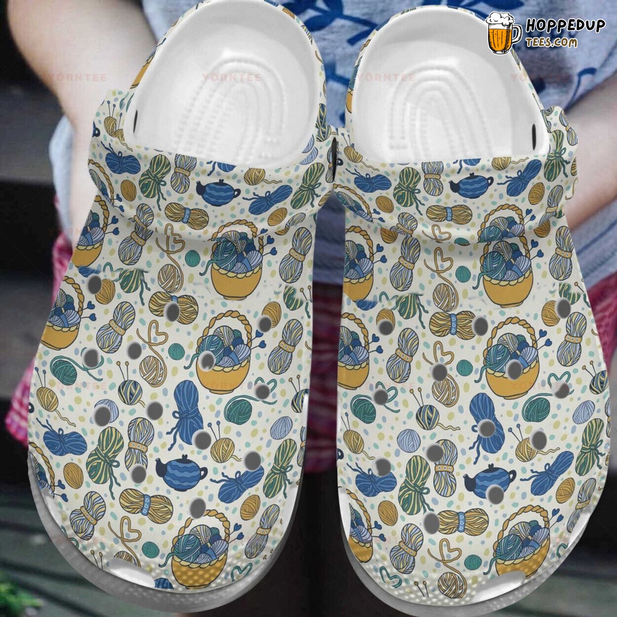 Knitters Gonna Knit Themed Rubber Clog Shoes Comfortable Knitting Lovers Gift