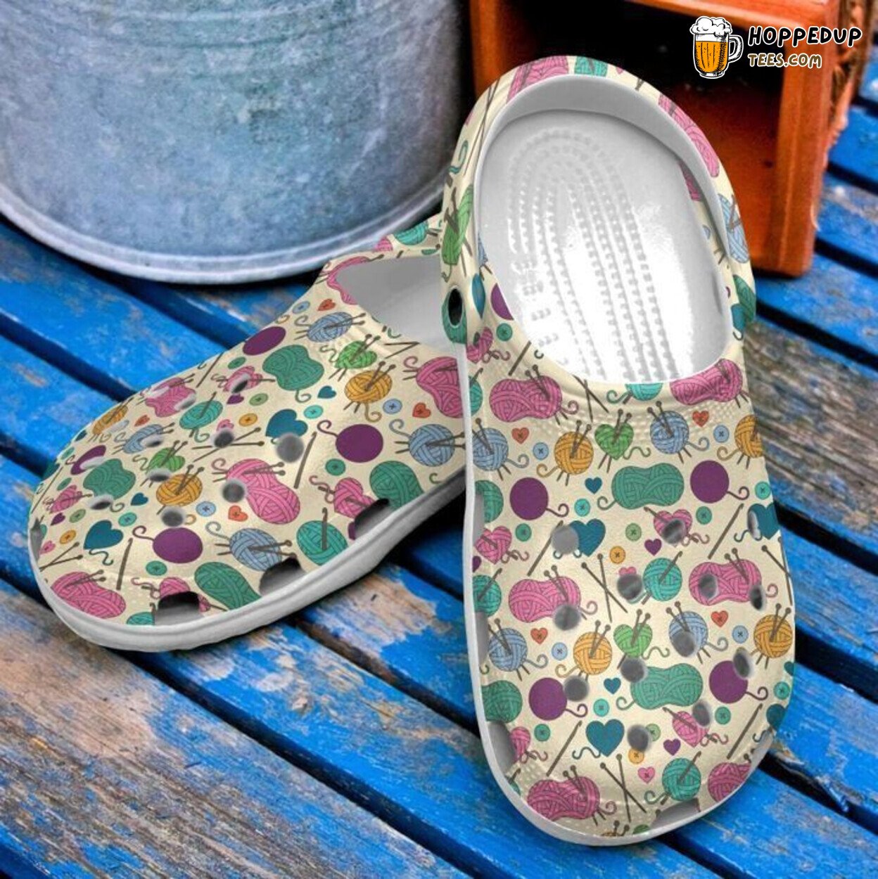 Knitting Wool Pattern Classic Comfortable Unique Design Clogs Shoes