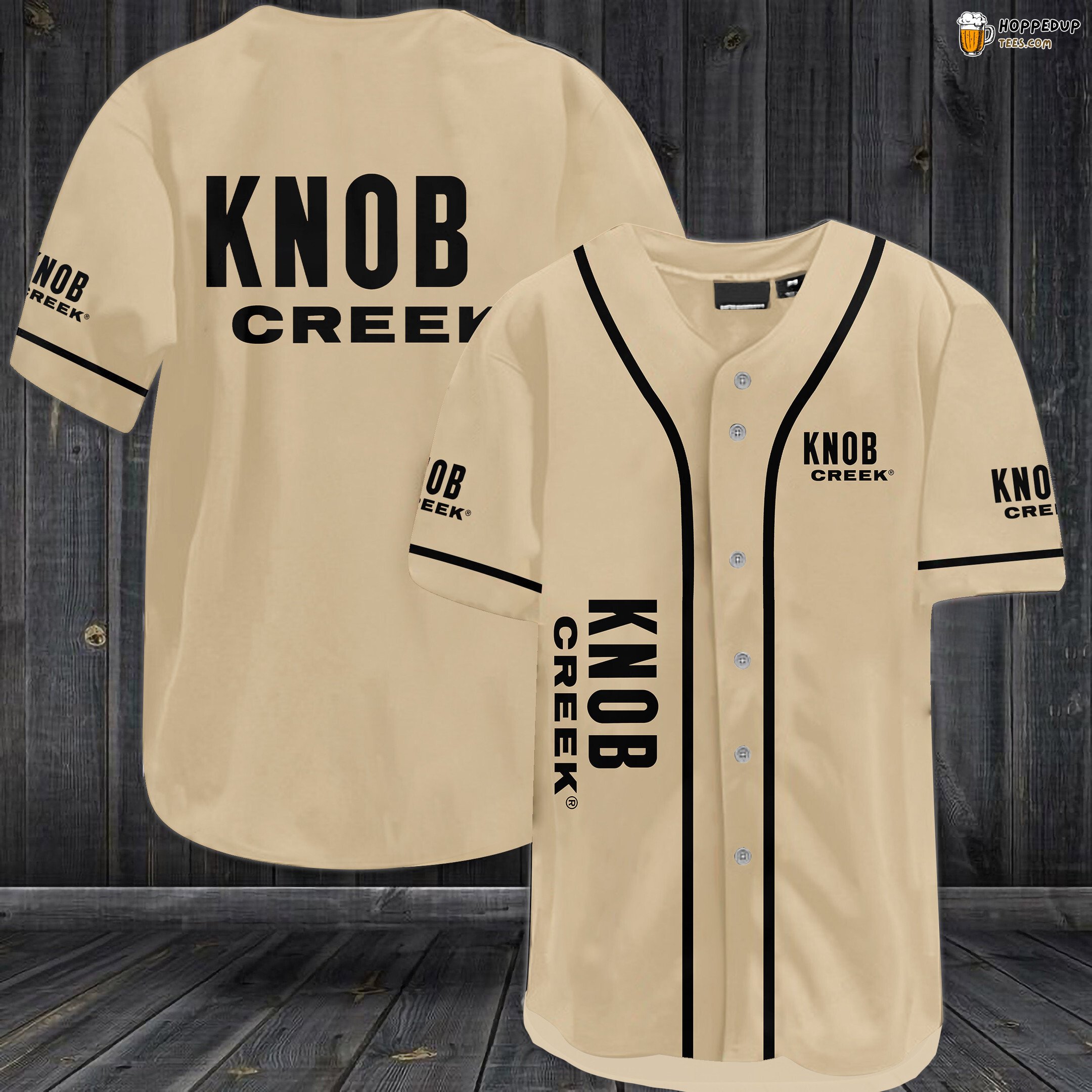Knob Creek Whiskey Beige 3D Baseball Tee Jersey Distillery Style