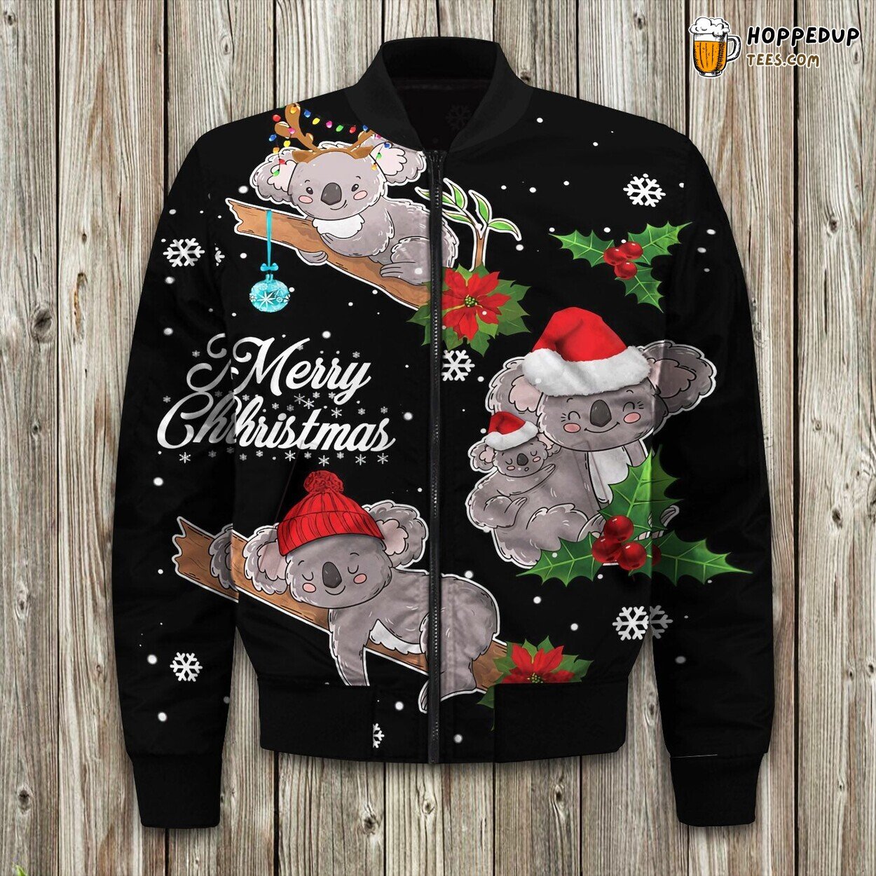 Koala Mery Christmas Bomber Jacket