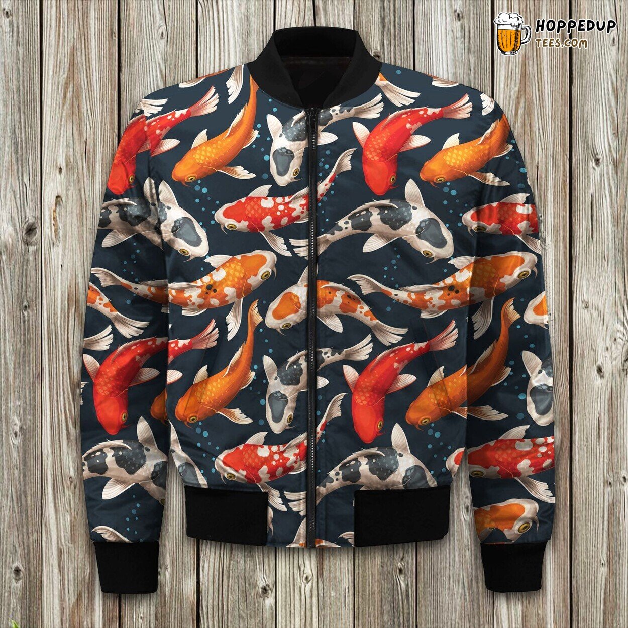 Koi Carp Cute Design Themed Bomber Jacket