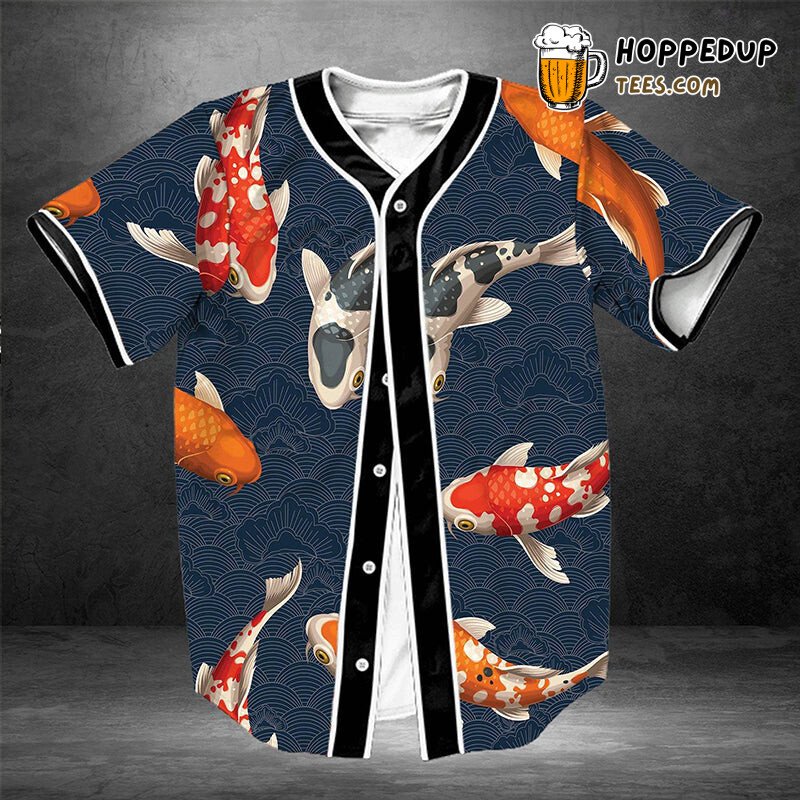 Koi Fish Tranquility 3D Baseball Tee Jersey Shirt Aquatic Print