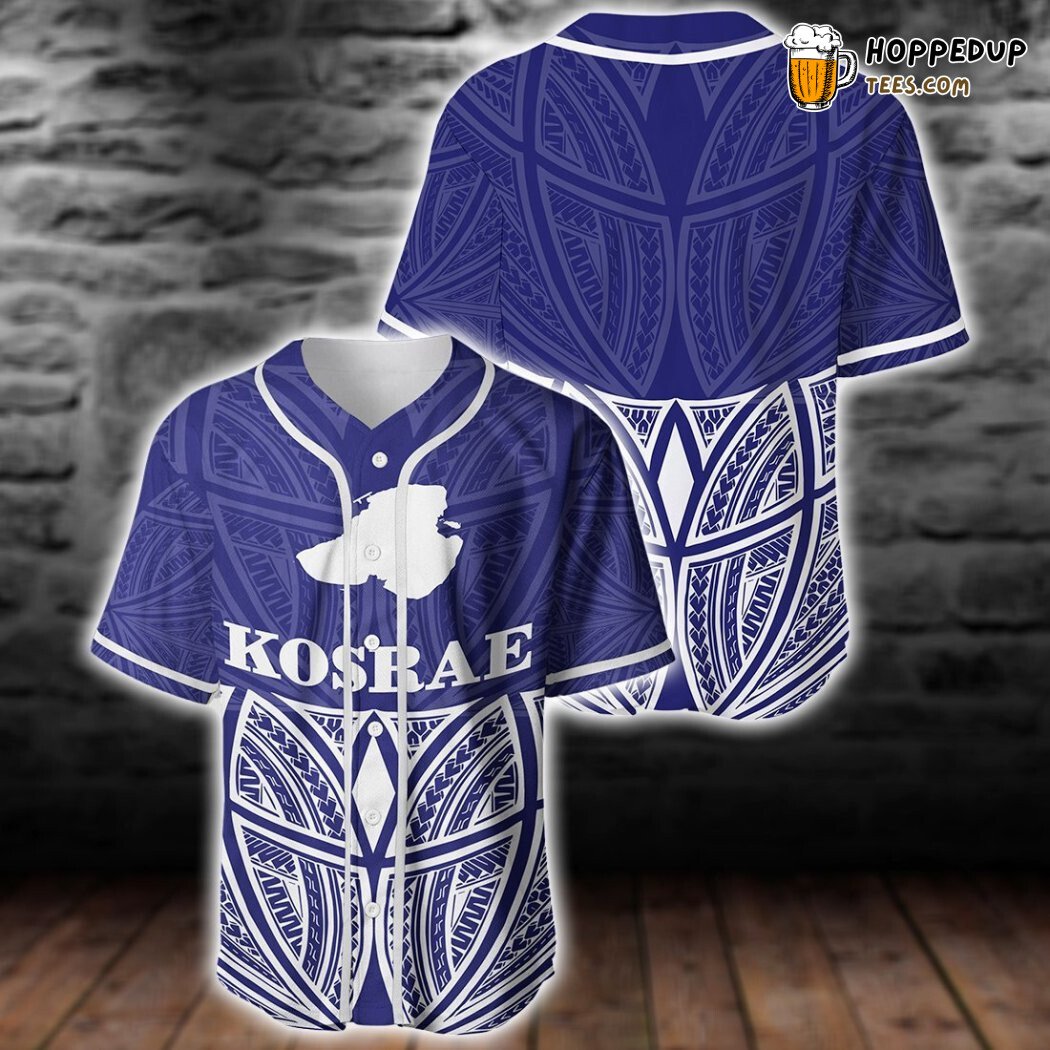 Kosrae Island Polynesian Art 3D Printed Baseball Jersey Shirt