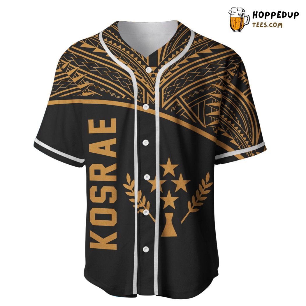 Kosrae Micronesia Curve Gold Style Baseball Tee Jersey Shirts 3D
