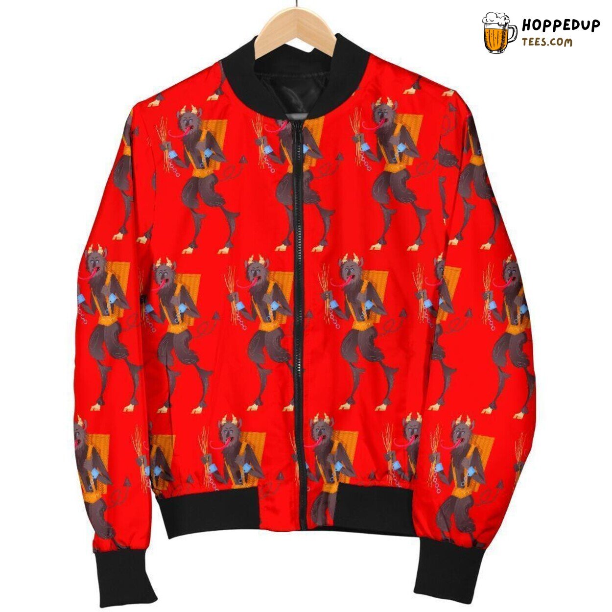 Krampus Festive Legend Men’s Bomber Jacket Unique Pattern Design Display Art