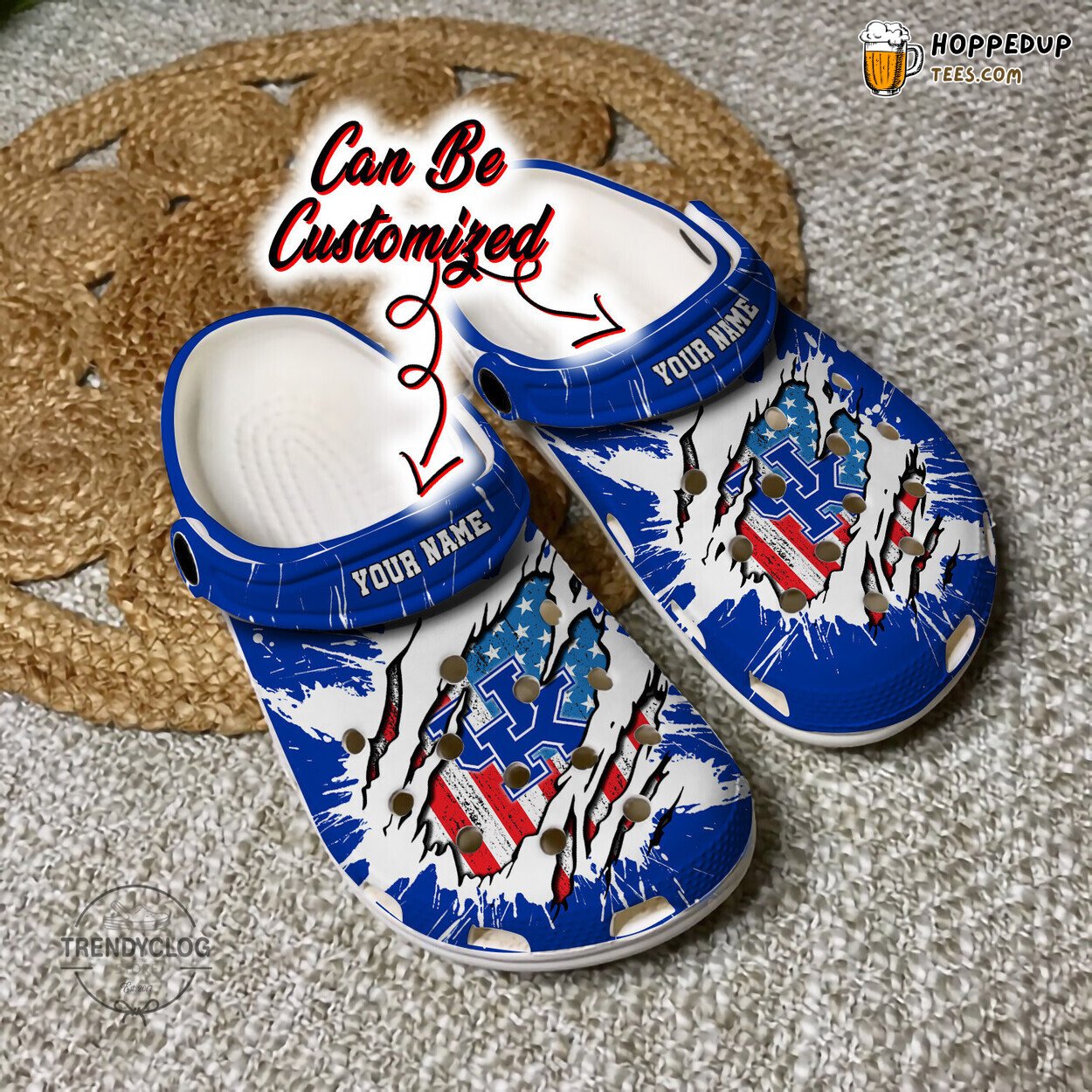 KWildcats University Sport Ripped American Flag Personalized Clogs