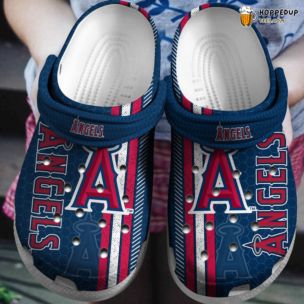 LA Angels Blue Personalized Custom Name Stylish Clog Shoes