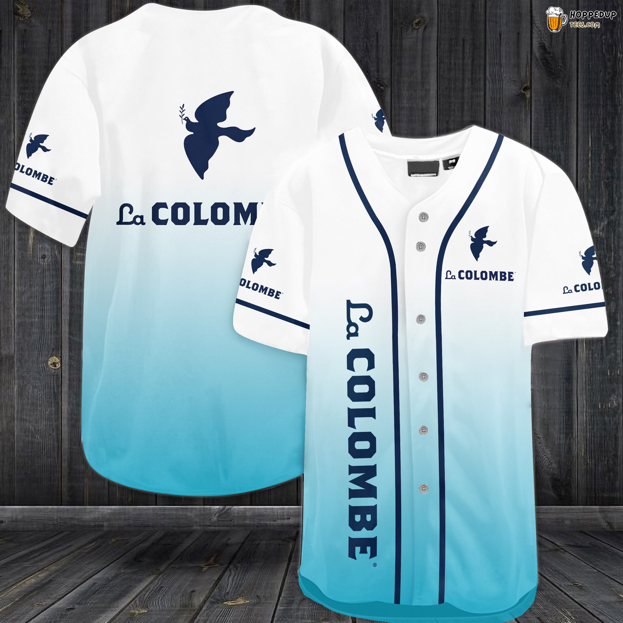 La Colombe Coffee Iconic 3D Baseball Tee Jersey Caffeine Theme